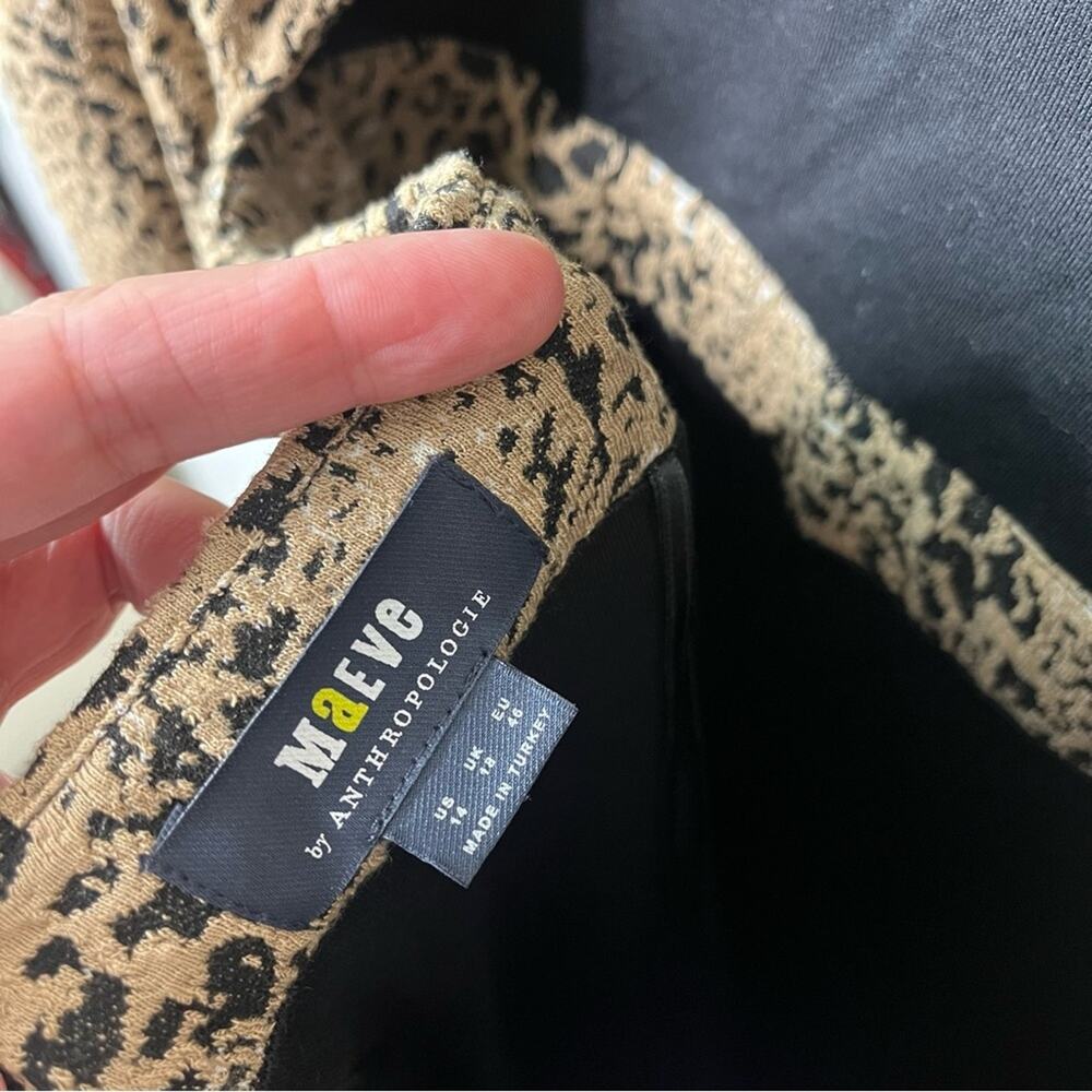 Anthropologie Maeve Animal Print Knit Cut-Out Mini Dress Leopard Tiered‎ Size 14 - Picture 11 of 11